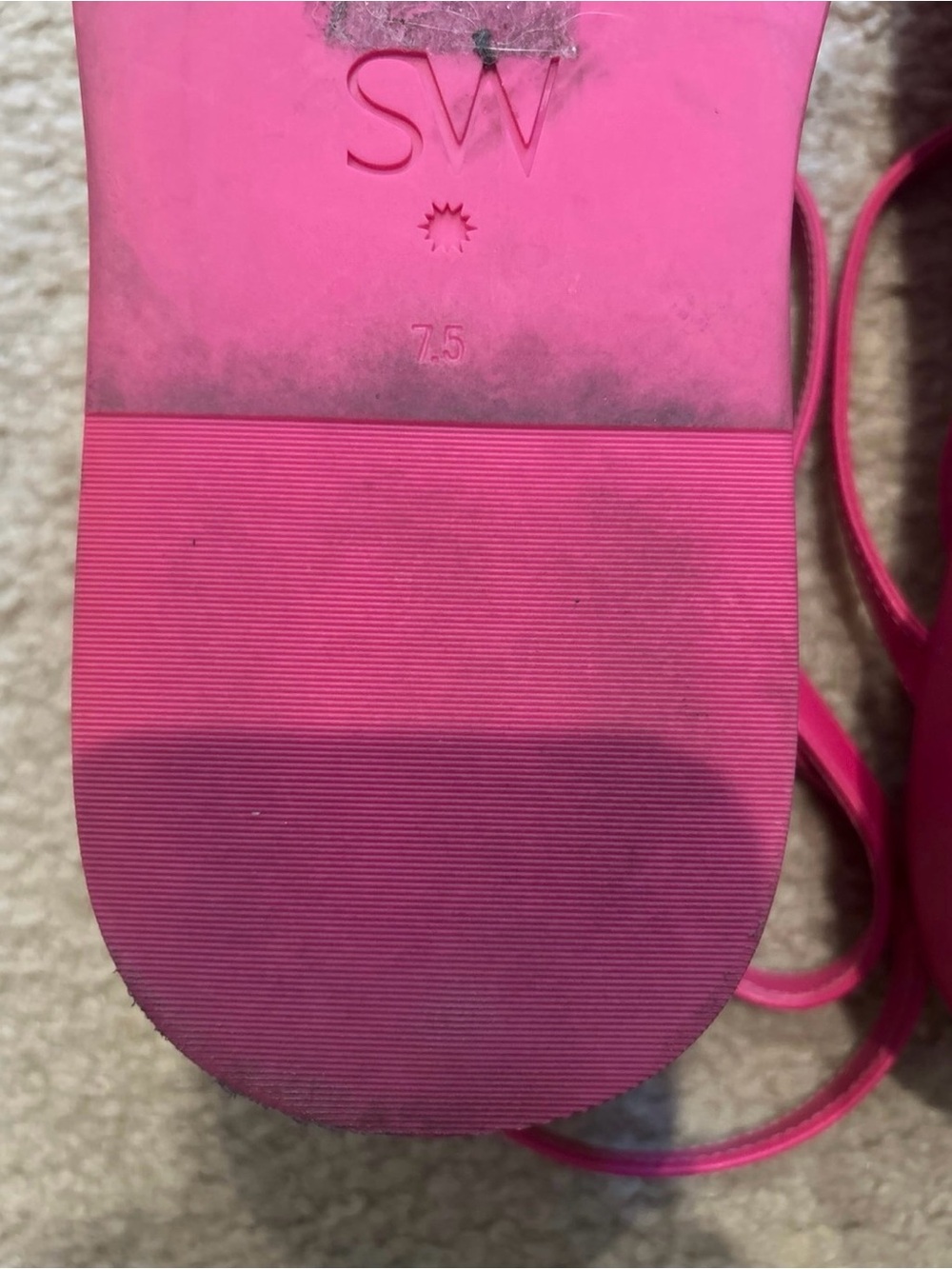 Stuart Weitzman Bright Pink Strappy Slingback Sandals - Picture 6 of 6
